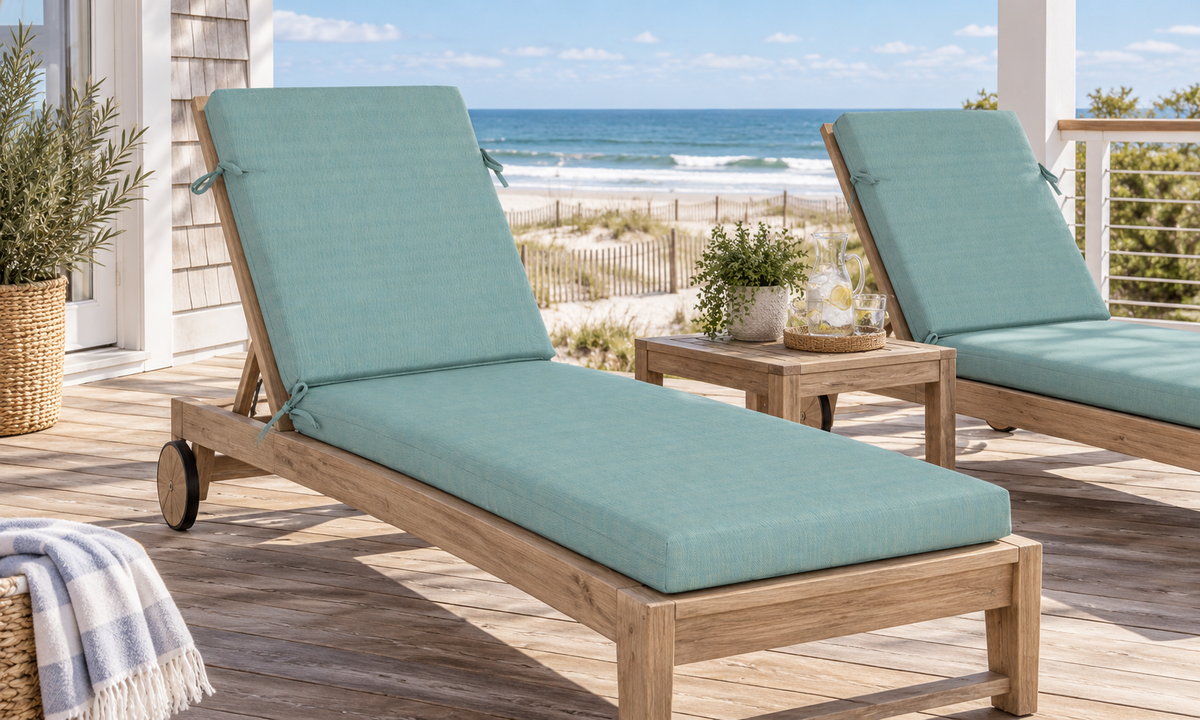Outdoor Chaise Lounge Cushion, 72" x 21" x 3.1", Light Green