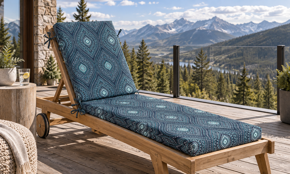 Outdoor Chaise Lounge Cushion, 72" x 21" x 3.1", Blue Medallion