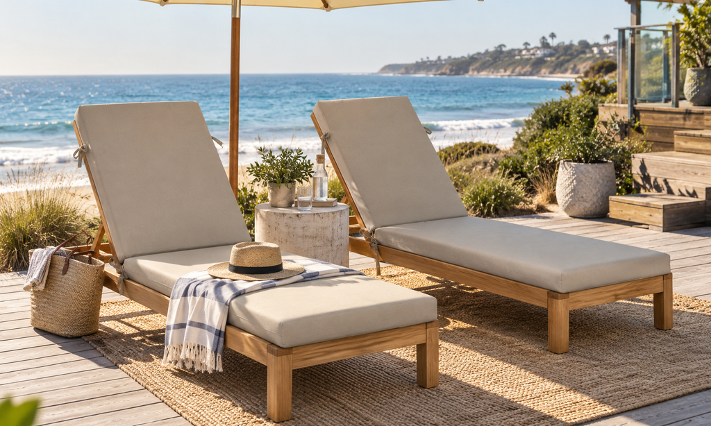 Outdoor Chaise Lounge Cushion, 72" x 21" x 3.1", Brown