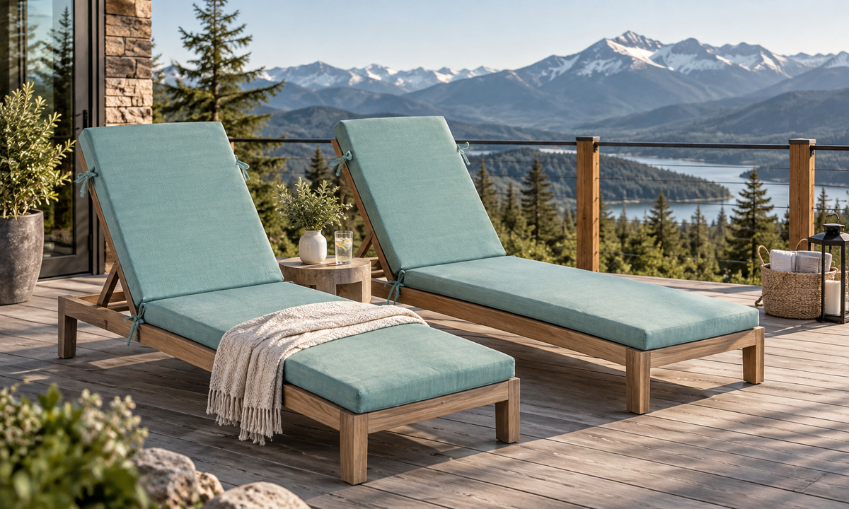 Outdoor Chaise Lounge Cushion, 72" x 21" x 3.1", Light Green
