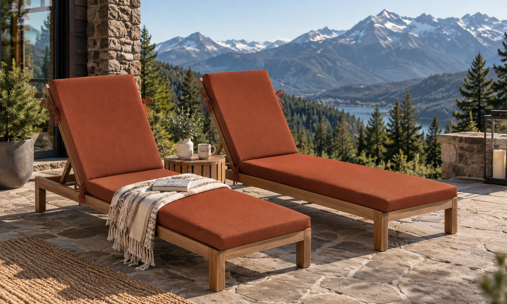 Outdoor Chaise Lounge Cushion, 72" x 21" x 3.1", Terracotta