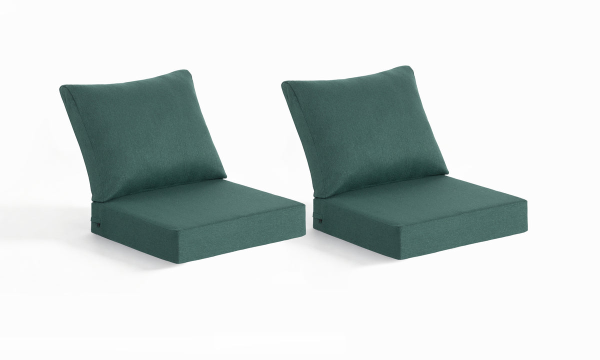 Premium Outdoor Deep Seat Cushion 2 Sets, 24" x 24" x 5.5"