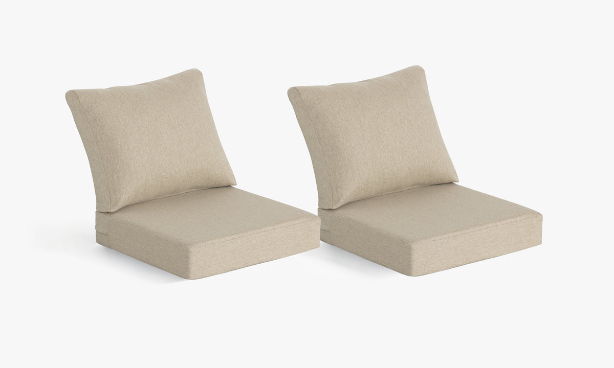 Premium Outdoor Deep Seat Cushion 2 Sets, 24" x 24" x 5.5"