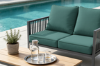 Outdoor Deep Seat Cushion 2 Sets, 22" x 22" x 4.5"