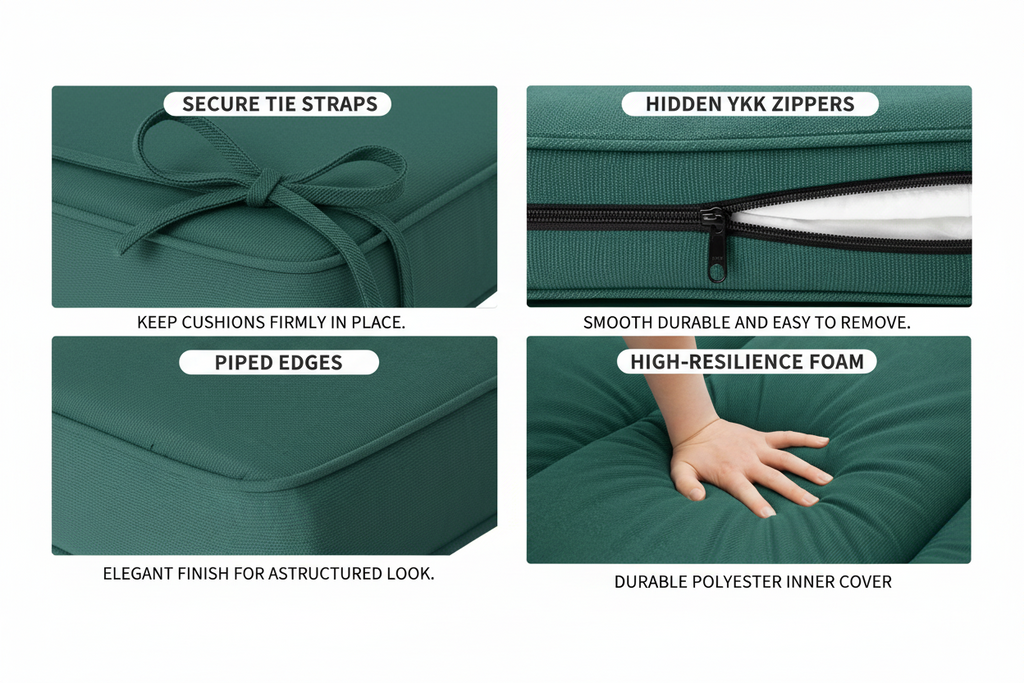 Outdoor Deep Seat Cushion 2 Sets, 22" x 22" x 4.5"