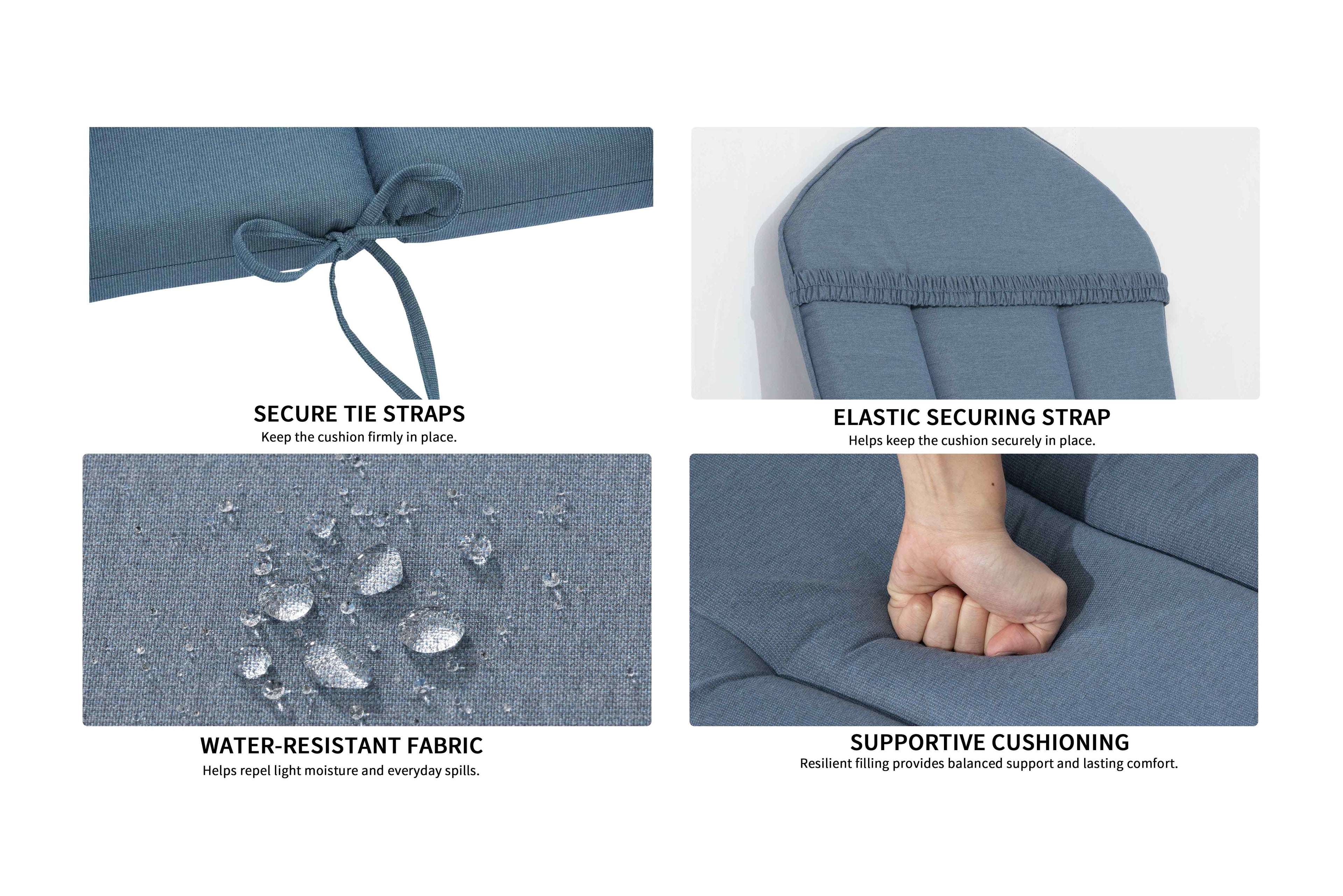 Adirondack Chair Cushion 20x50 in 2-Pack Dusty Blue
