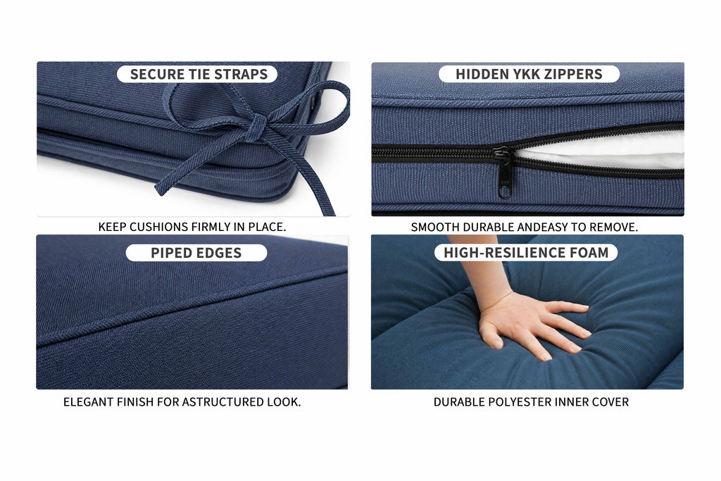 Outdoor Deep Seat Cushion 1 & 2 Sets, 19" x 19" x 4"